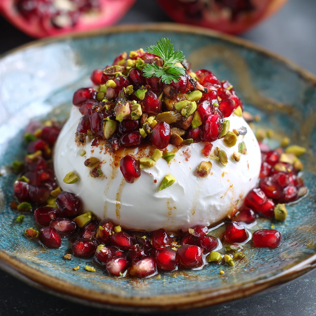 Festive Burrata with Pomegranate & Pistachio: Elegant Holiday Appetizer