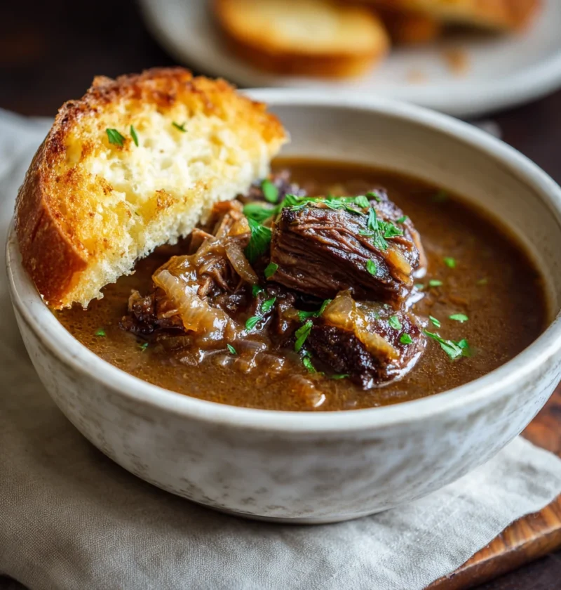 French Onion Beef Short Rib Soup