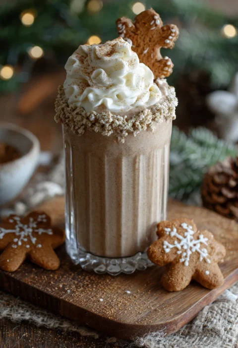 Gingerbread Cookie Winter Smoothie Holiday Healthy Recipe