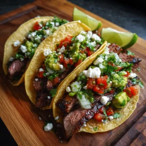 Grilled Steak Tacos with Avocado Salsa