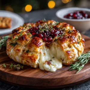 Holiday Cheesy Baked Brie Wreath