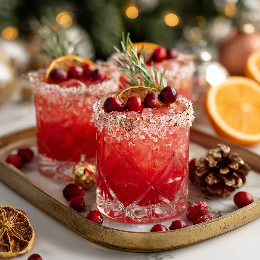 Holiday Cocktail Spiced Cranberry Paloma