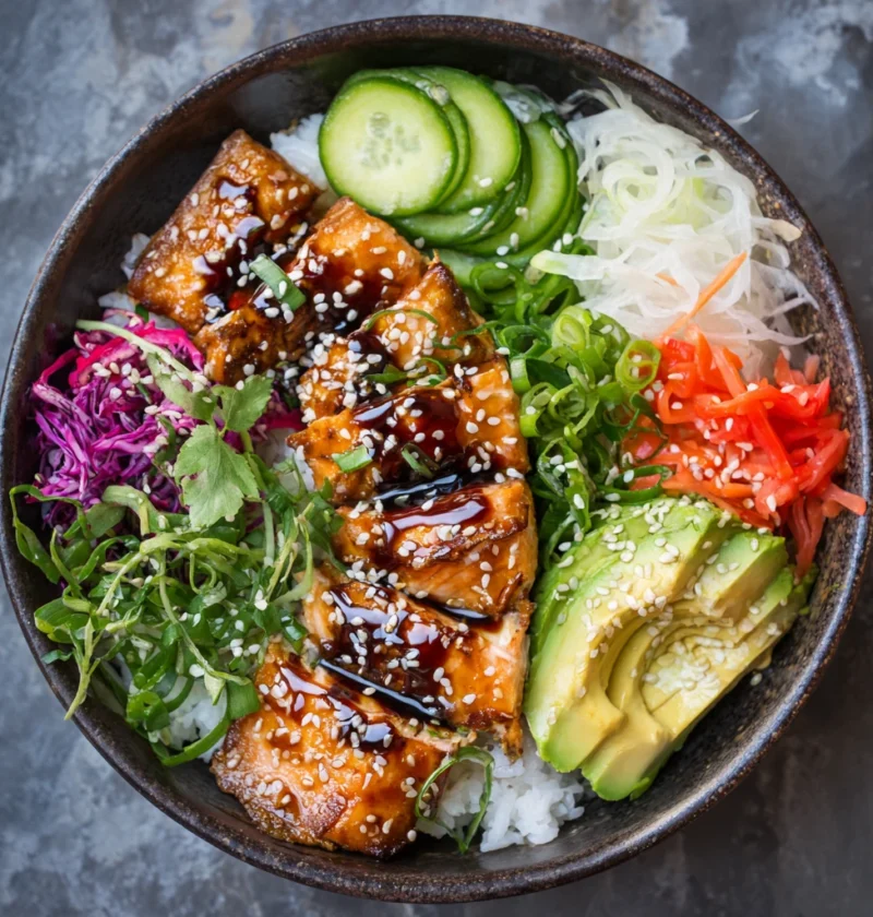 Honey Soy Glazed Salmon Bowl Everyones Obsessed