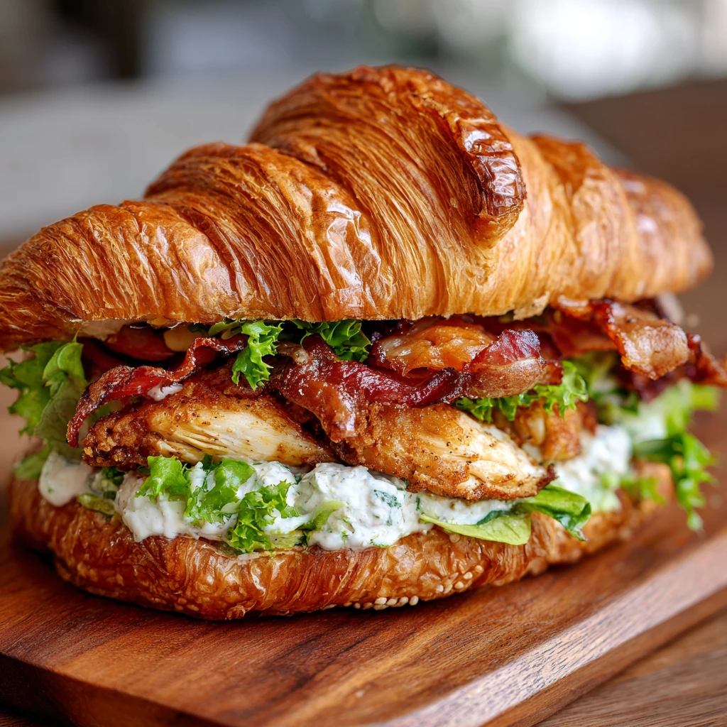 Irresistible Chicken Caesar Croissant Sandwich Recipe