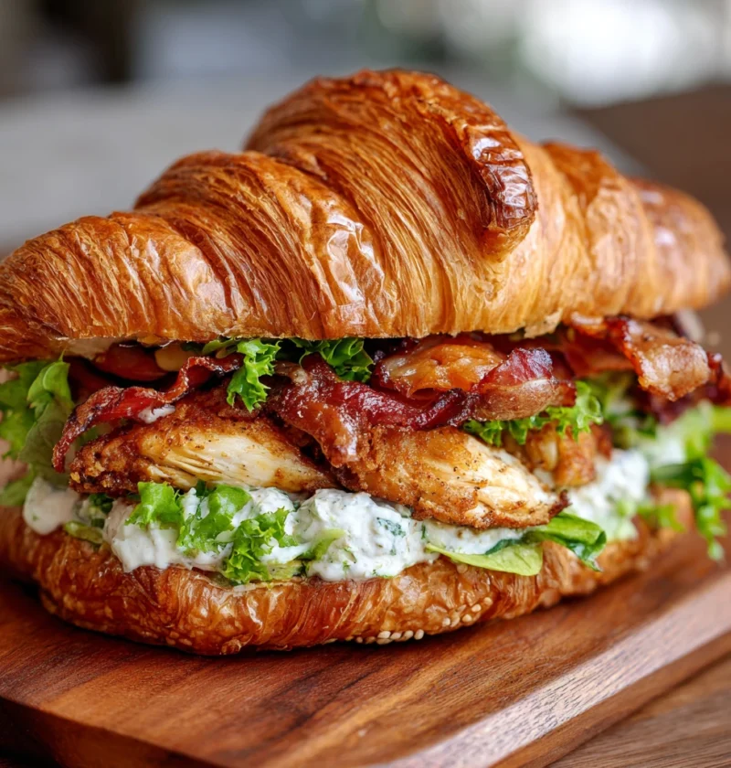 Irresistible Chicken Caesar Croissant Sandwich Recipe