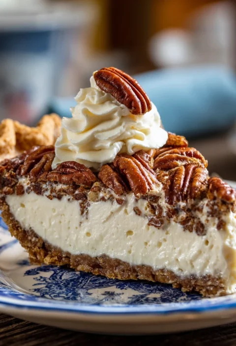 Irresistible Pecan Cream Pie Topped Crunchy Toasted Pecans