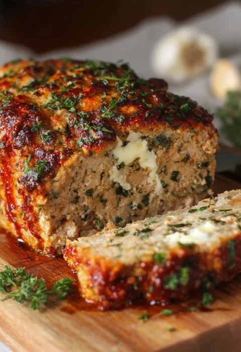 Juicy Garlic Parmesan Chicken Meatloaf Rich Delicious