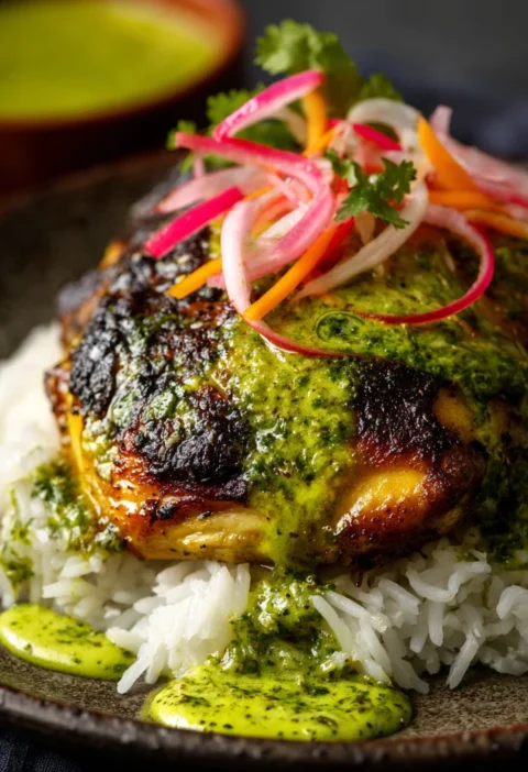 Peruvian Chicken Rice Green Sauce Rocks