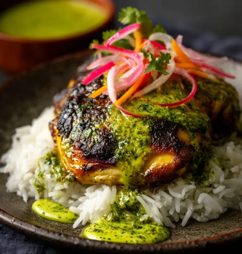 Peruvian Chicken Rice Green Sauce Rocks