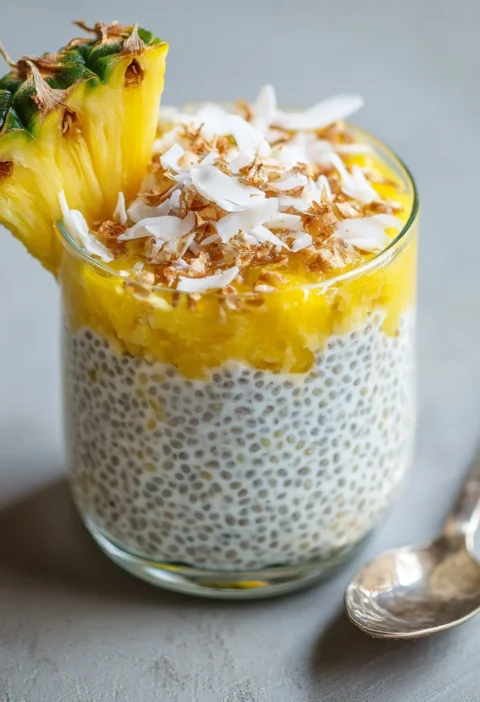 Pineapple Coconut Chia Seed Pudding Homemade