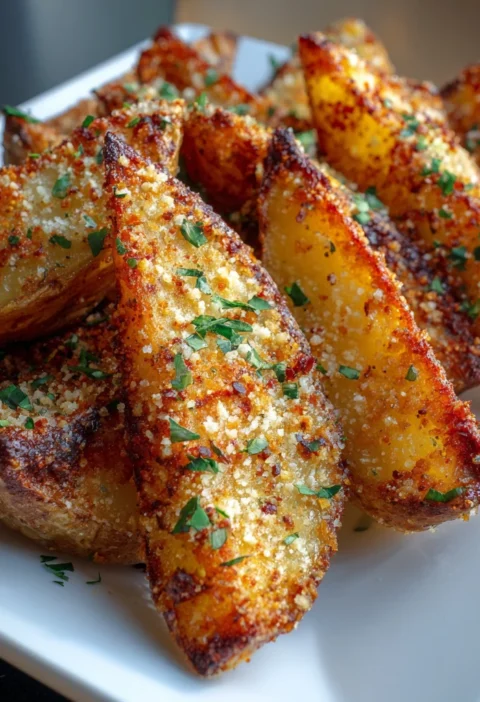 Secret Family Recipes Crispy Garlic Parmesan Potato Wedges