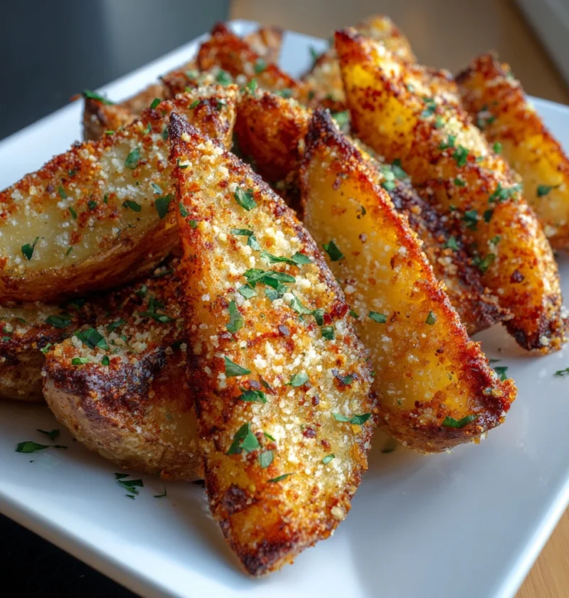 Secret Family Recipes Crispy Garlic Parmesan Potato Wedges