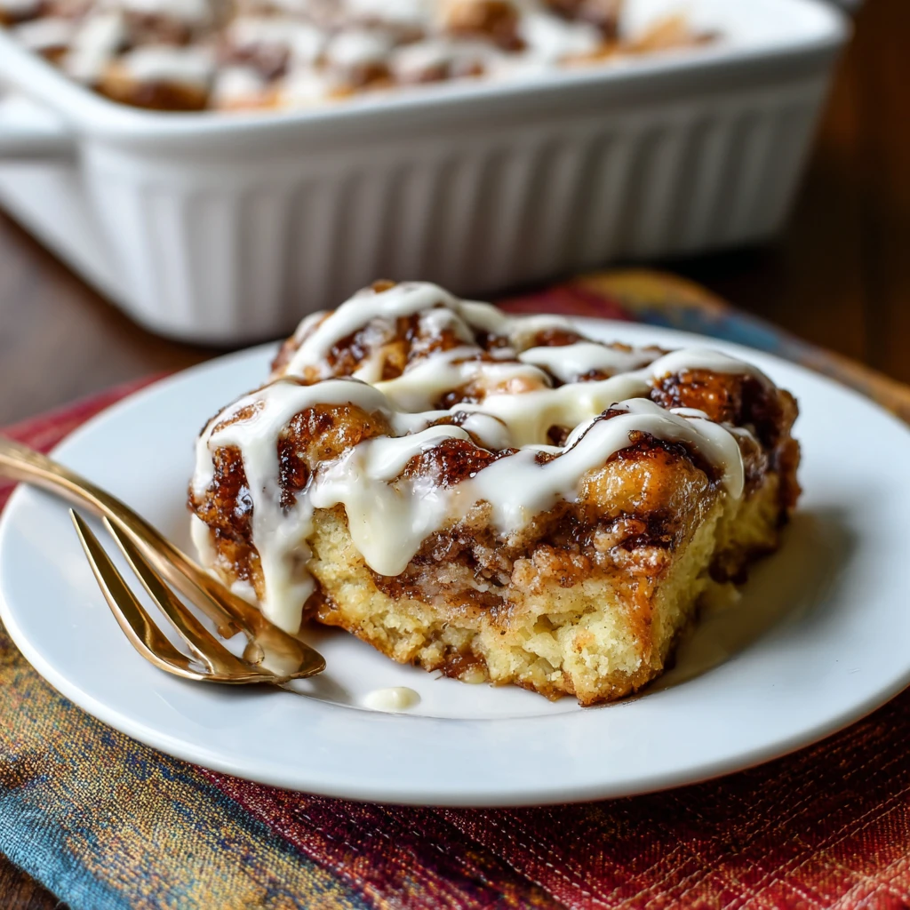 Soft Gooey Cinnamon Roll Casserole
