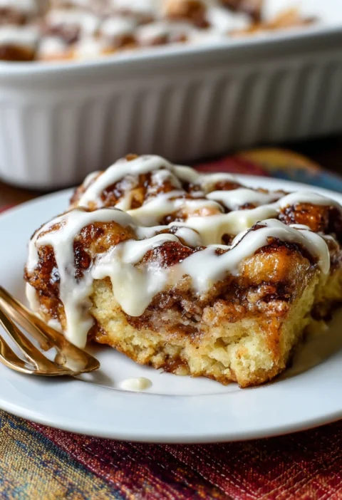 Soft Gooey Cinnamon Roll Casserole