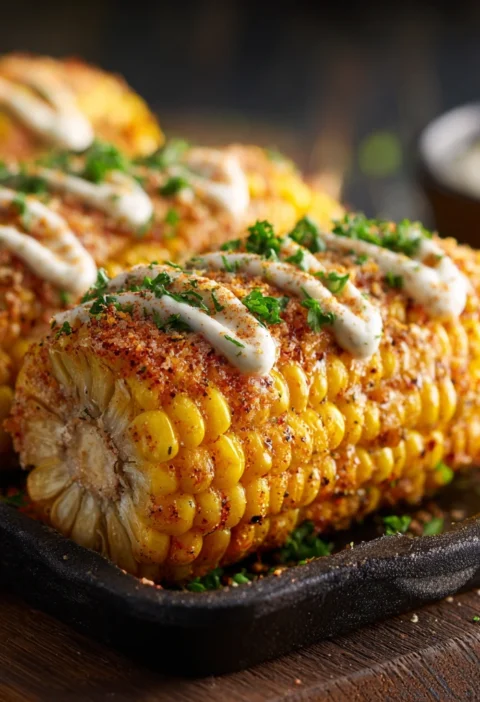 Spicy Creamy Cajun Corn Cob