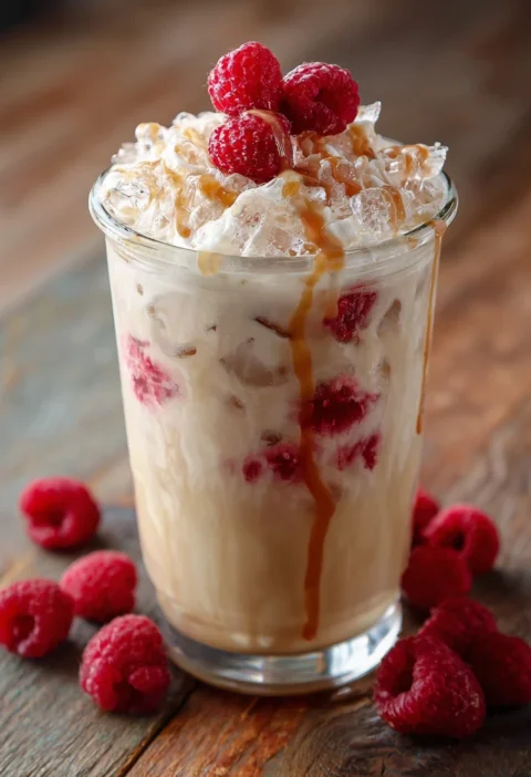 Sweet Vanilla Raspberry Iced Latte