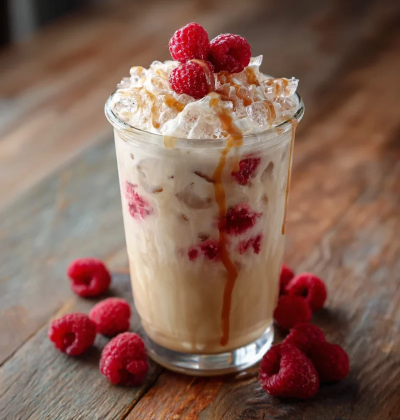 Sweet Vanilla Raspberry Iced Latte