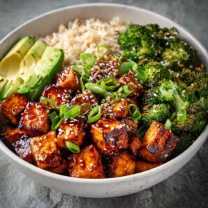 Teriyaki Tofu Bowl With Brown Rice