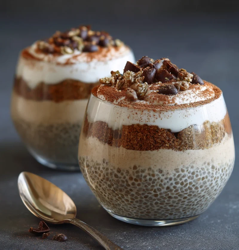 Tiramisu Chia Pudding Greek Yogurt Protein High Fiber