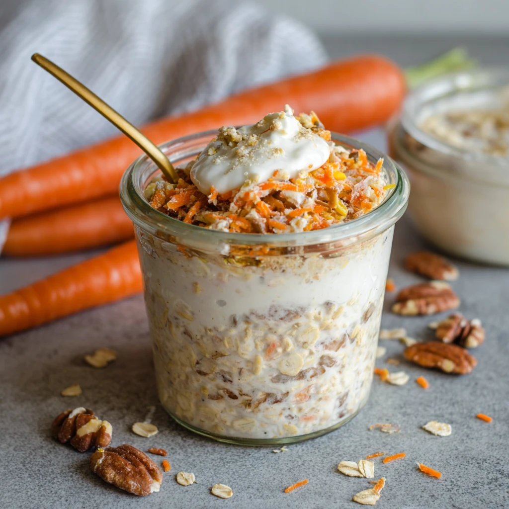 Carrot Cake Overnight Oats : Healthy & Easy Snack