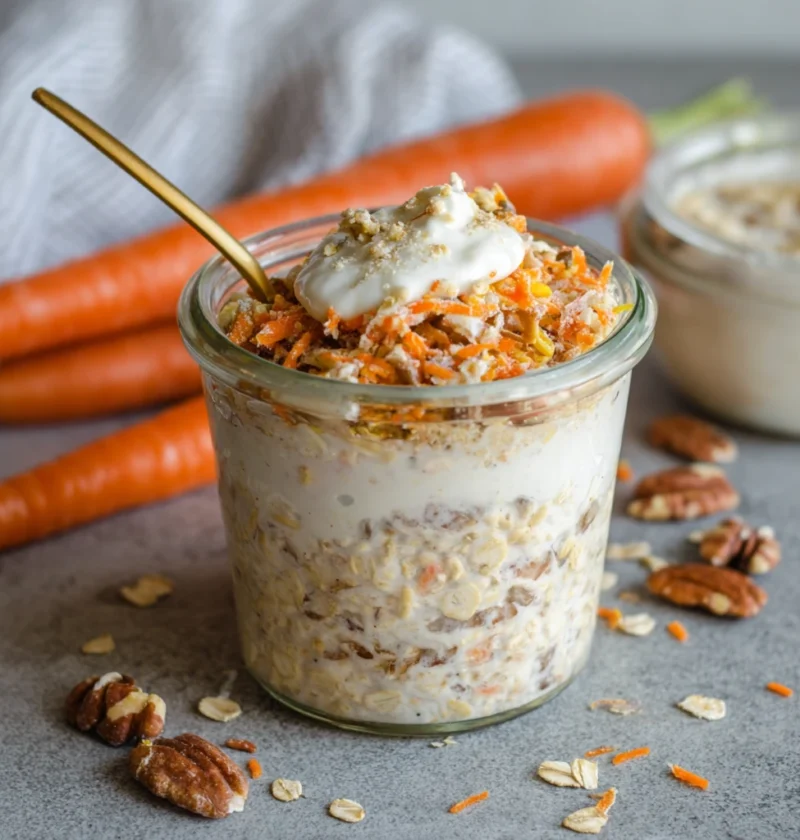 Carrot Cake Overnight Oats Healthy Snack