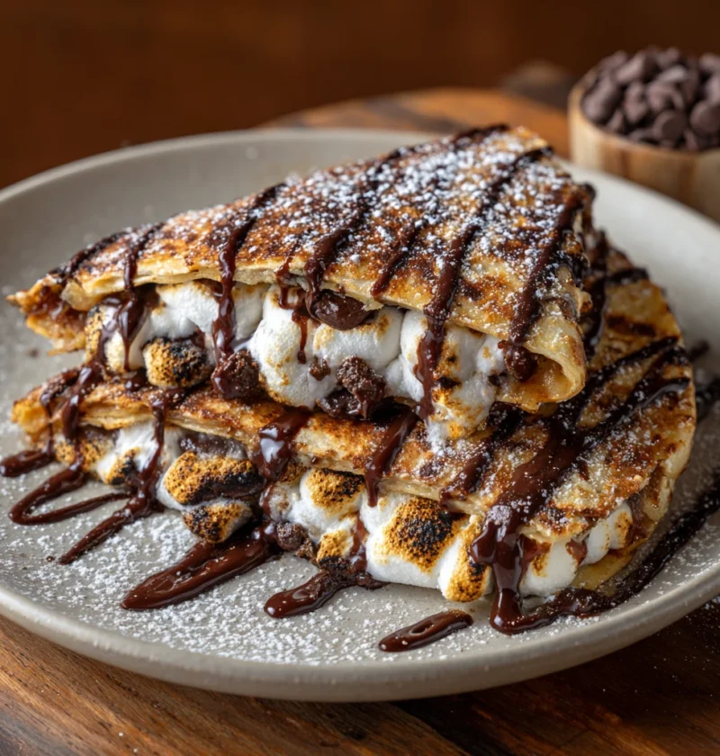 Chocolate Blackstone Smores Quesadilla Gooey Chocolatey