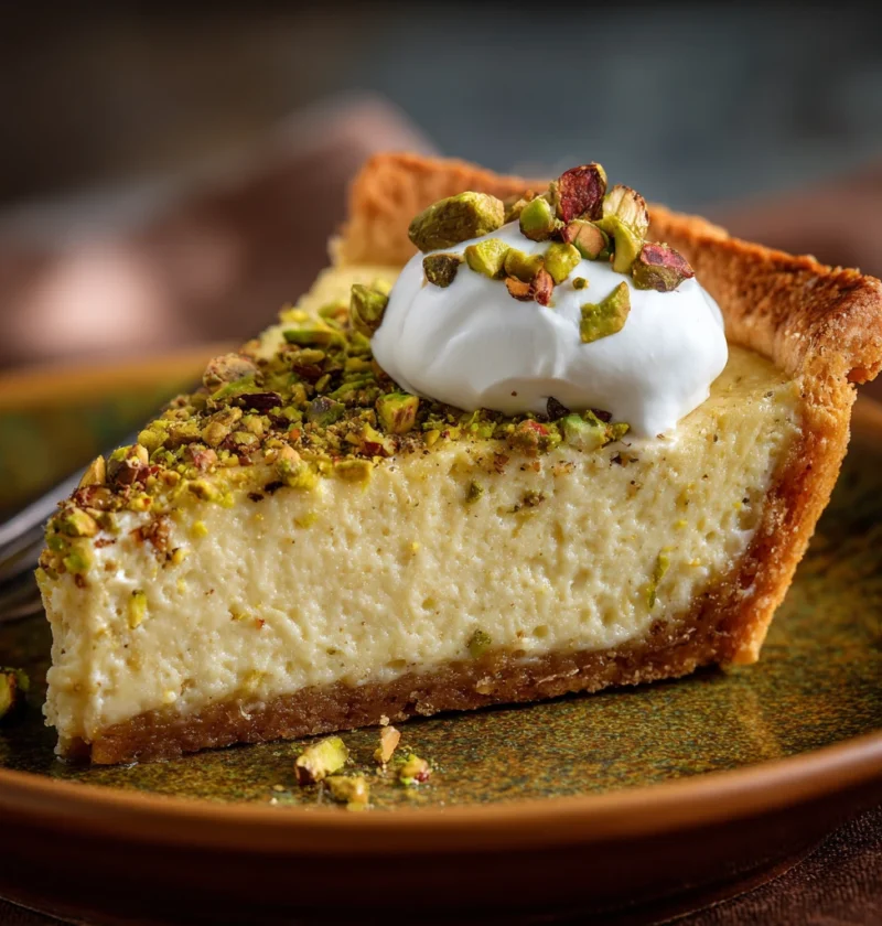 Creamy Baked Pistachio Custard Pie