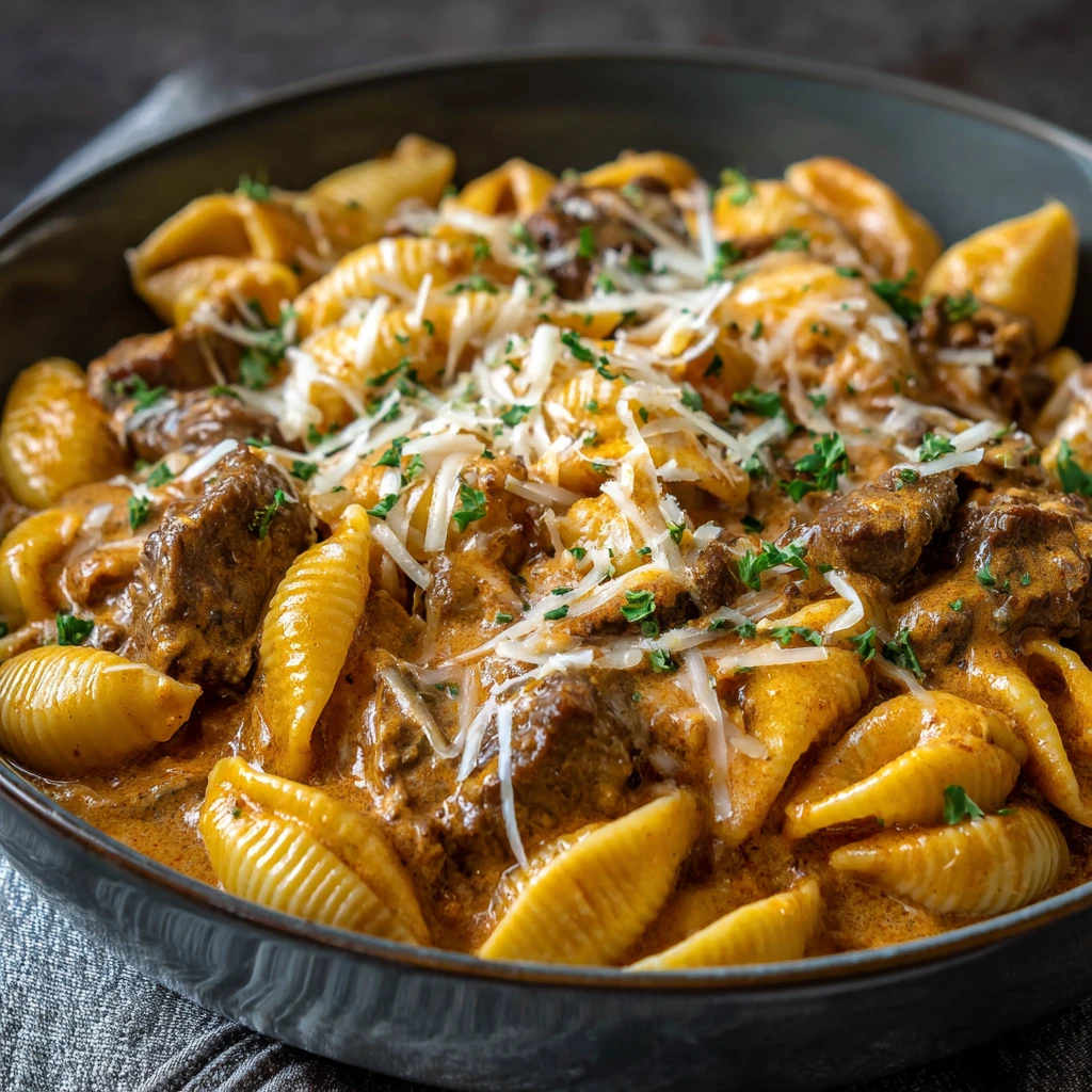 Creamy Steak Shells Dish : Rich & Smoky Comfort in a Bowl