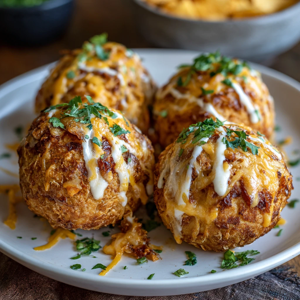 Crispy Buffalo Ranch Chicken Cheese Bombs