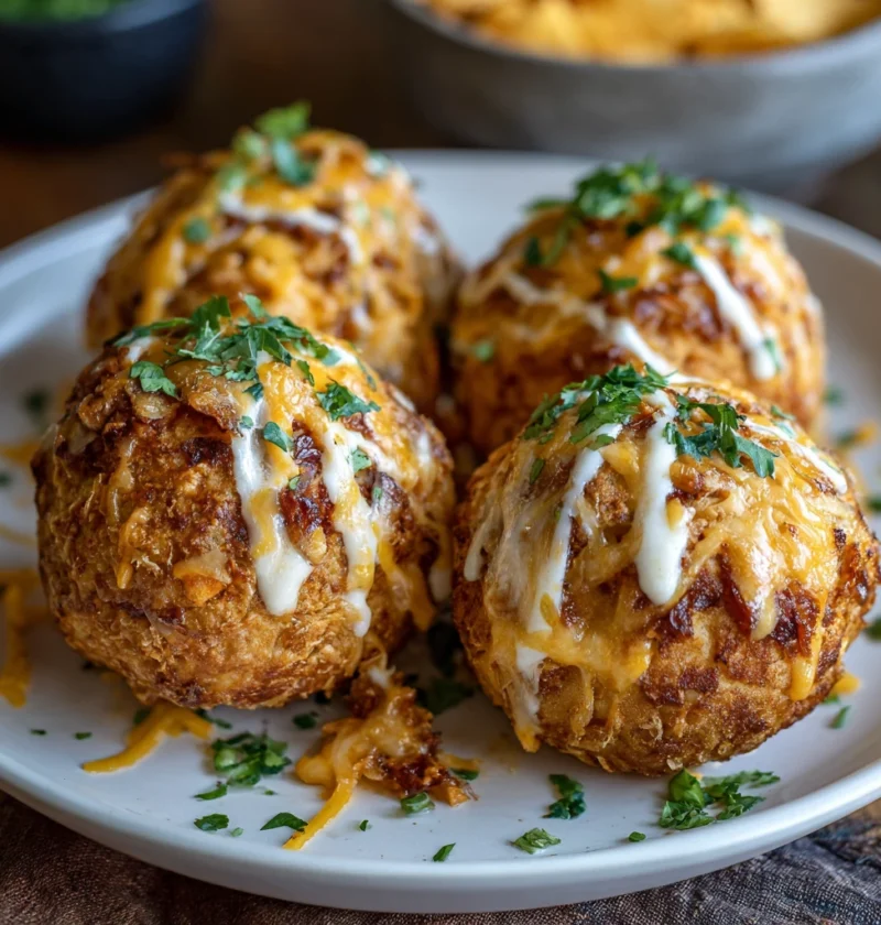 Crispy Buffalo Ranch Chicken Cheese Bombs