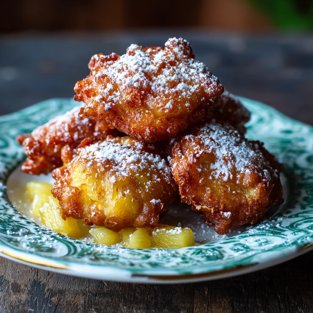 Crispy Pineapple Fritters : Easy Tropical Dessert with Golden Batter