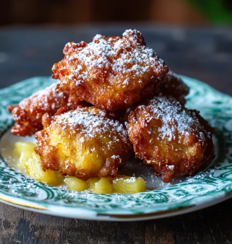 Crispy Pineapple Fritters Tropical Dessert Golden Batter