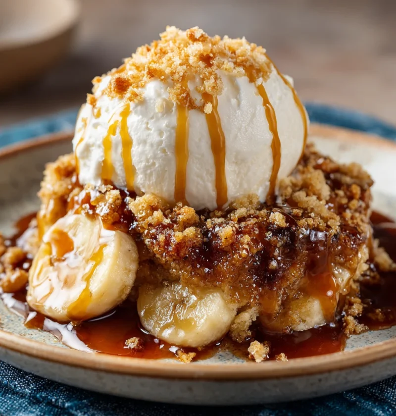 Delightful Dessert Bananas Foster Cobbler
