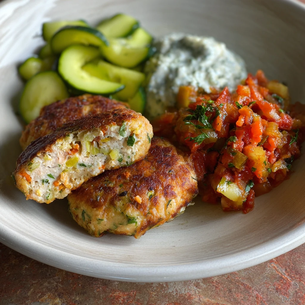 Easy chicken patties Stuffed with veggies