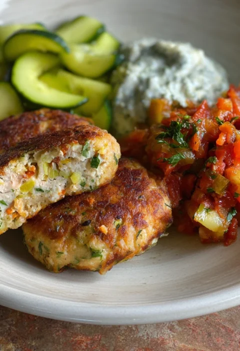 Chicken Patties Stuffed Veggies