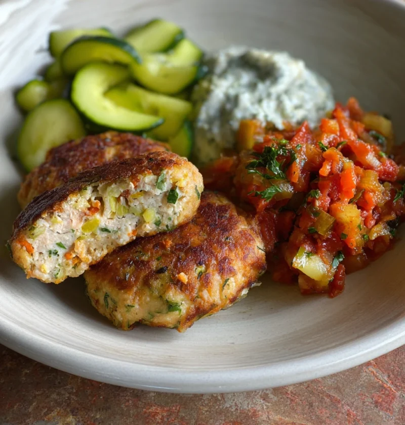 Chicken Patties Stuffed Veggies