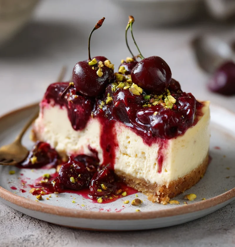 Cherry Pistachio Cheesecake