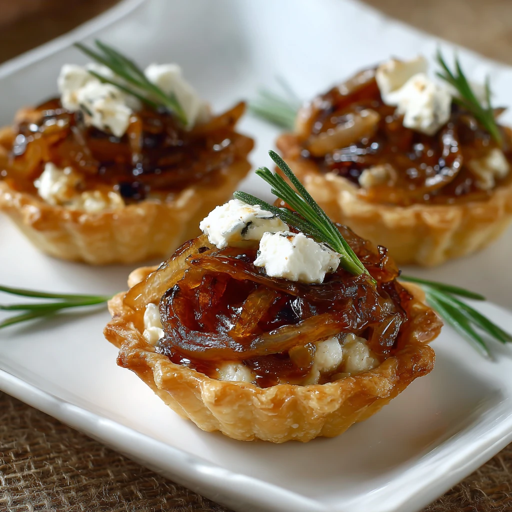 Elegant Appetizer : Caramelized Onion & Goat Cheese Tarts