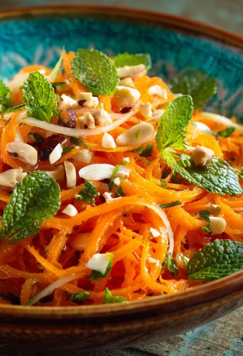 Fresh Carrot Appel Salad Crunchy Sweet Zesty