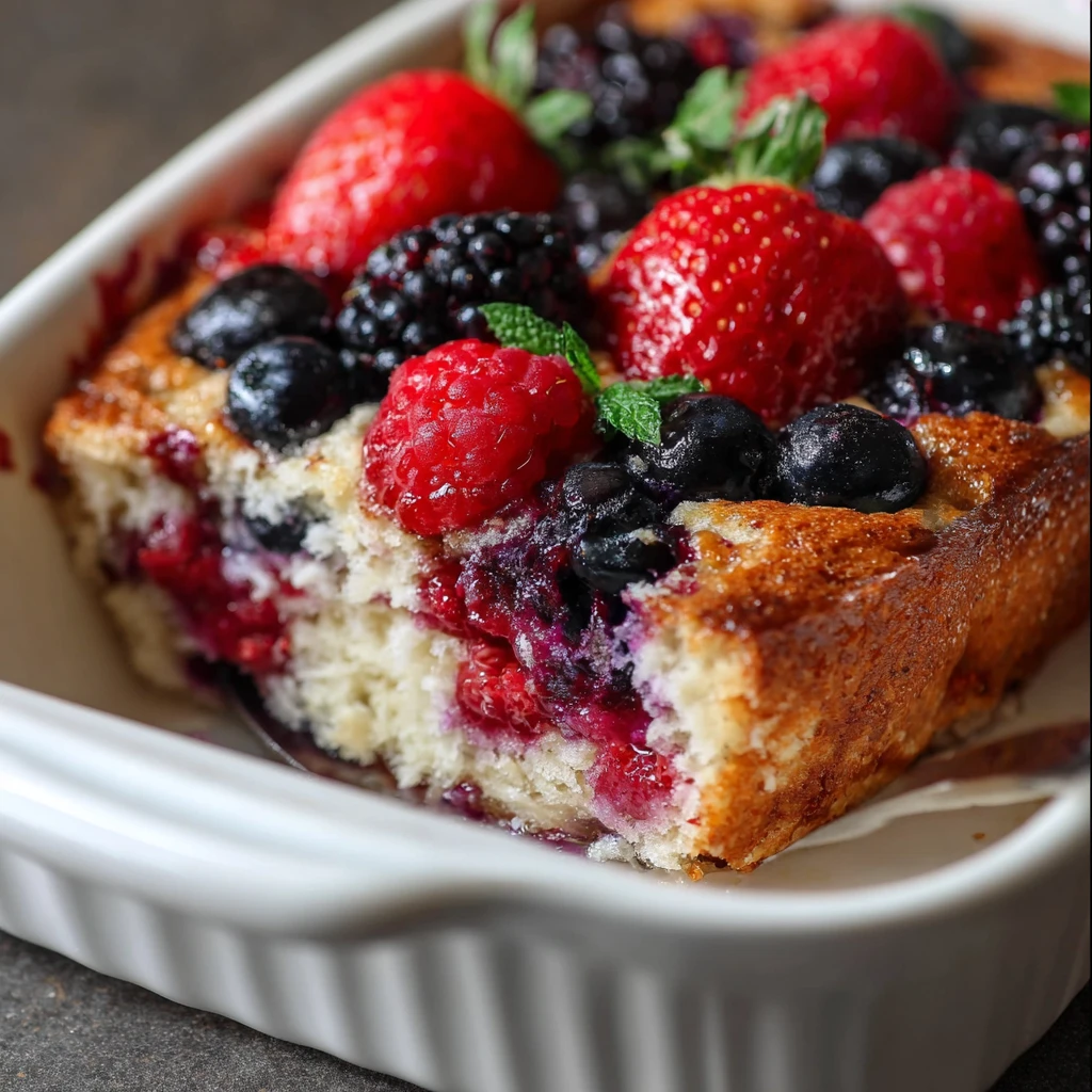 High Protein Triple Berry Bake : Perfect For Breakfast