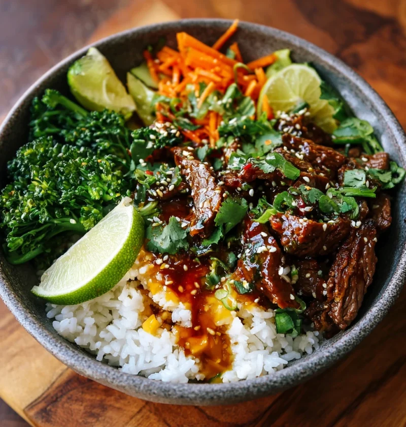 Honey Soy Beef Rice Bowls Zesty Ginger Lime