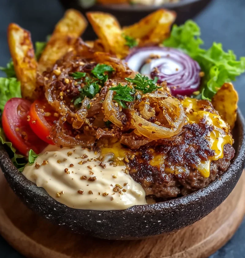 Juicy Burger Served Bowlstyle Snack Savory Meat