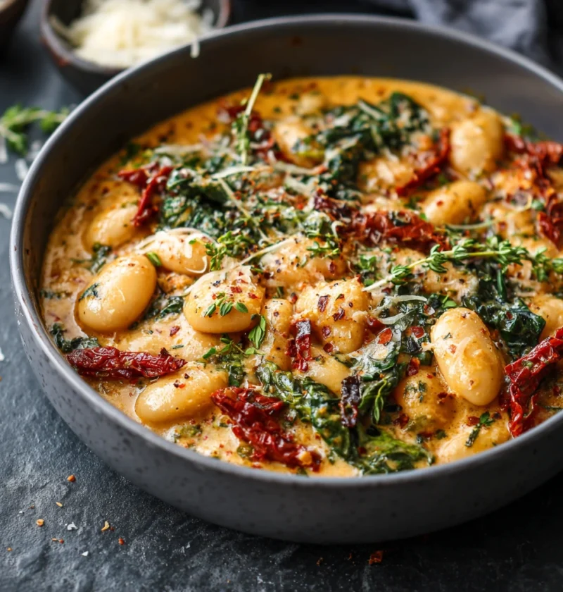 Onepan Creamy Tuscan Marry Butter Beans Perfect Weeknight