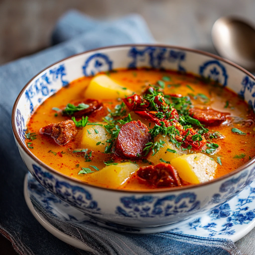 Spanish Potato Soup with Chorizo