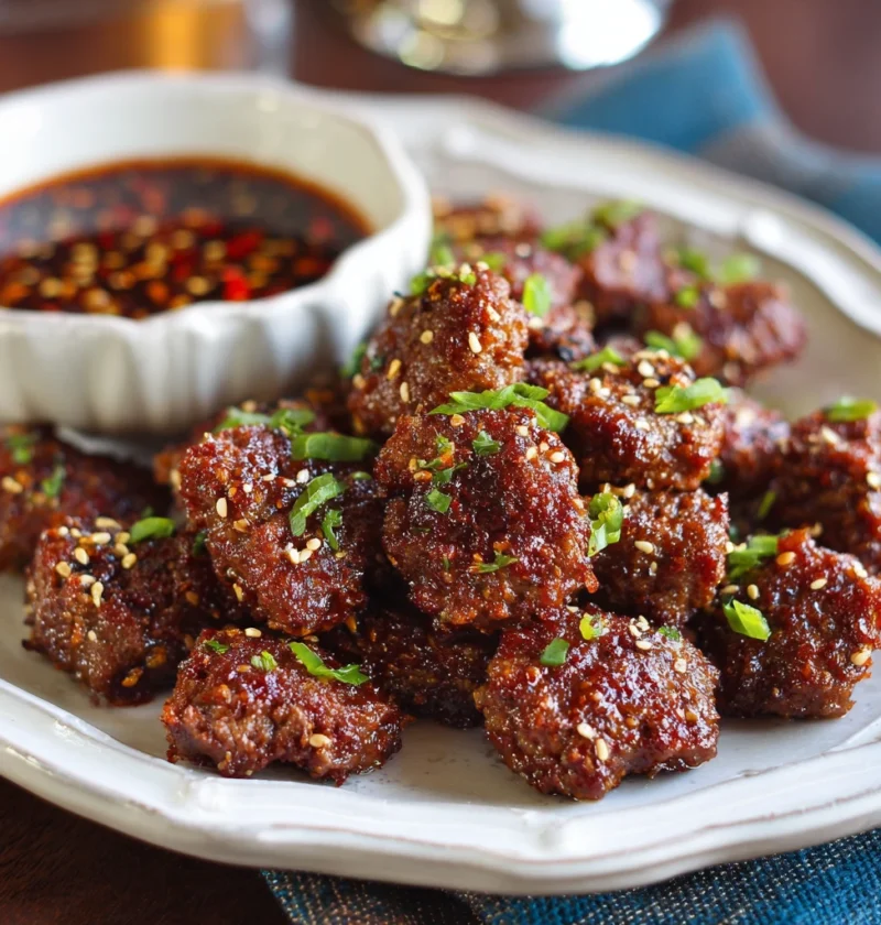 Spicy Korean Beef Bites Gochujang Dipping Sauce