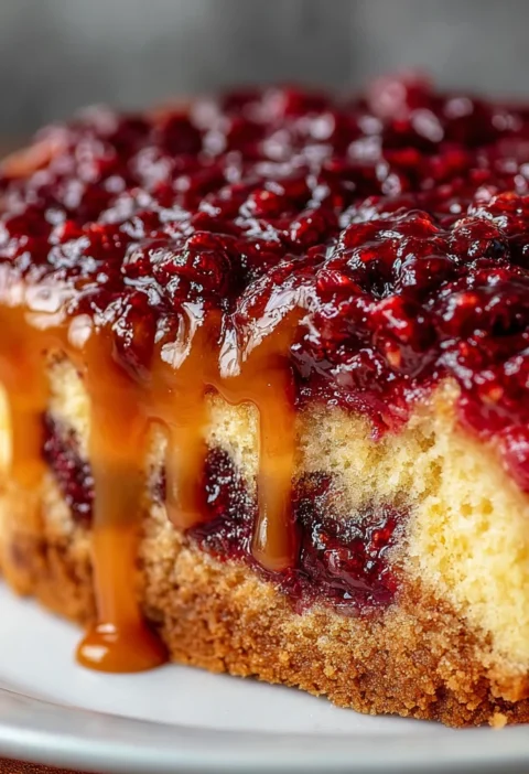 Delicious Cake Made Fresh Fruit Jam Buttery Base