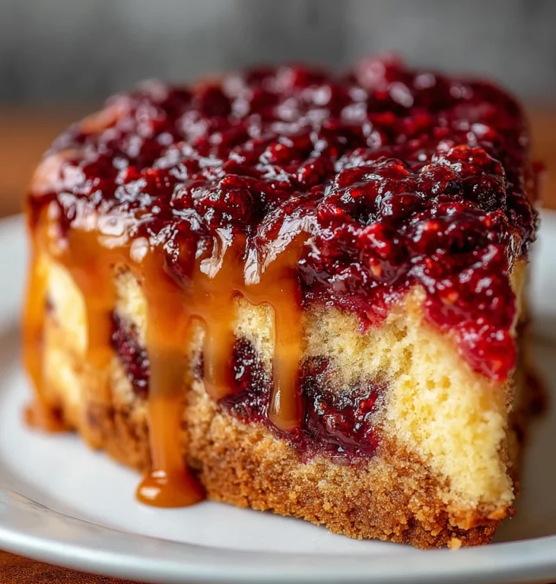 Delicious Cake Made Fresh Fruit Jam Buttery Base