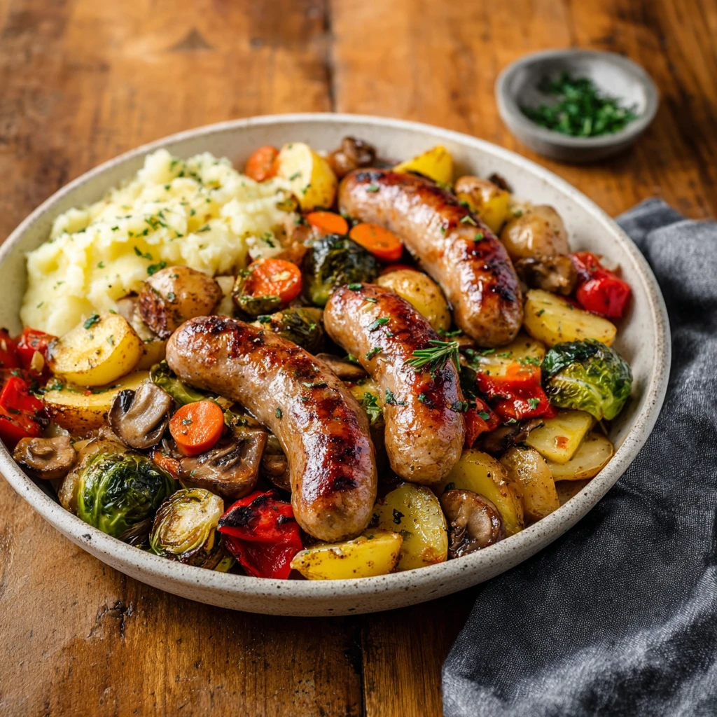 An Easy Family Dinner With Sausage Potatoes and Veggies All On One Pan