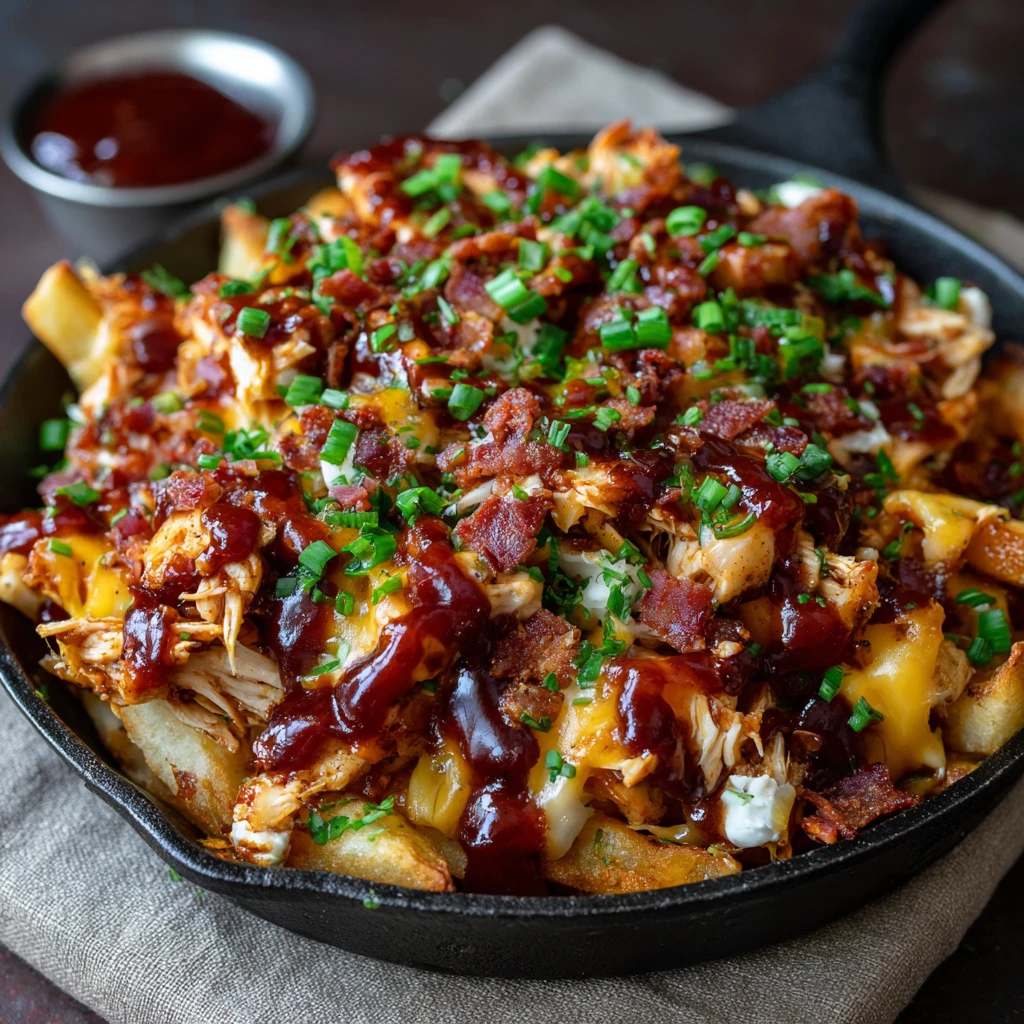 Bbq Chicken and Bacon Loaded Fries