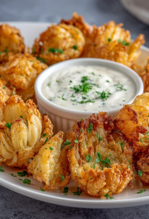 Bitesized Blooming Onions Classic Restaurant Appetizer